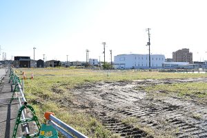 浪江町中心部では再整備に向けた工事が進められていた